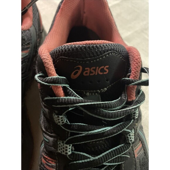 Asics Gel Venture 5 Black Mint Coral Trail Running Shoes Women’s Sz 8 - Picture 10 of 10